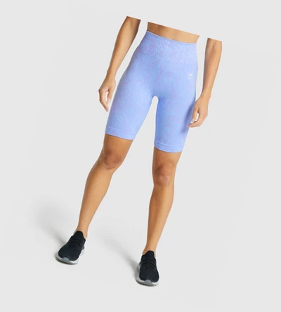 Gymshark Adapt Animal Seamless Cycling Shorts Dame Lyse Blå | YOHWSK435