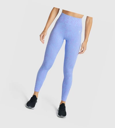 Gymshark Adapt Animal Seamless High Waisted Leggings Dame Lyse Blå | UOVGRD652