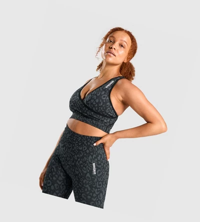 Gymshark Adapt Animal Seamless Sports Bh Dame Svarte | CAZKER879