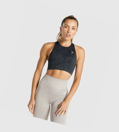 Gymshark Adapt Animal Seamless Sports Bh Dame Svarte | ITOQUP164