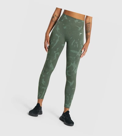 Gymshark Adapt Camo Seamless High Waisted Leggings Dame Grønn | LKSMYU497