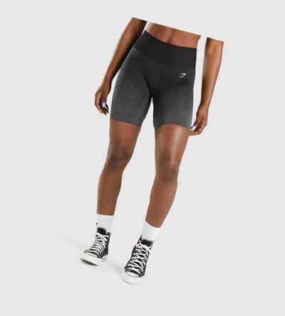 Gymshark Adapt Ombre Seamless Cycling Shorts Dame Svarte Grå | IRLWKP574