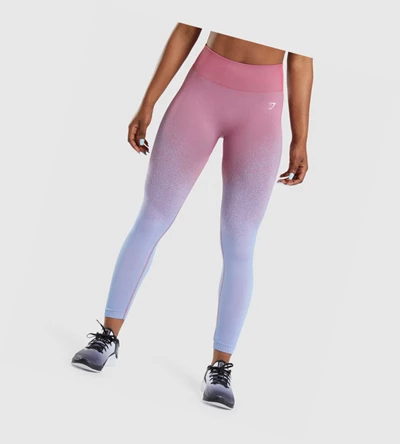 Gymshark Adapt Ombre Seamless High Waisted Leggings Dame Rosa Rosa Lyse Blå | FHRGXN527