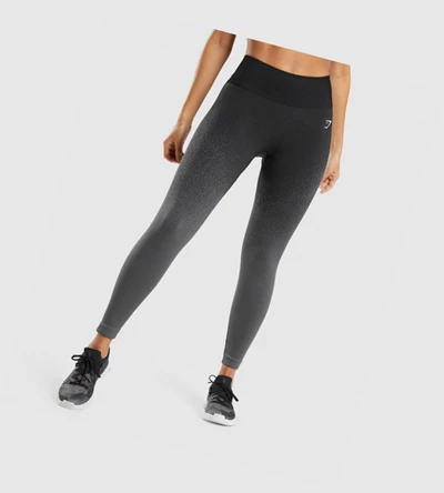 Gymshark Adapt Ombre Seamless High Waisted Leggings Dame Svarte Grå | XWKYDI289