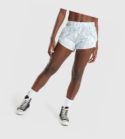 Gymshark Animal Grafiske Shorts Dame Blå | UWTXSJ759