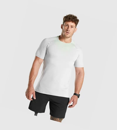 Gymshark Apex Contrast Seamless T-skjorte Herre Lyse Grå | XOUWDP571