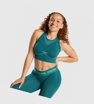 Gymshark Apex Seamless Sports Bh Dame Turkis | YJQXGR285