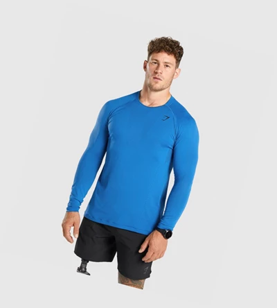 Gymshark Apex Seamless T-skjorte Herre Blå | ILOTQP913