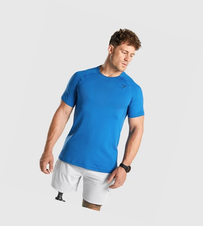 Gymshark Apex Seamless T-skjorte Herre Blå | SGBKPU506