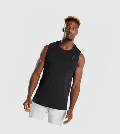 Gymshark Apex Singlet Herre Svarte | IANCWT901