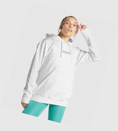 Gymshark Apollo Grafiske Oversized Klær Dame Hvite | PLVWJC270