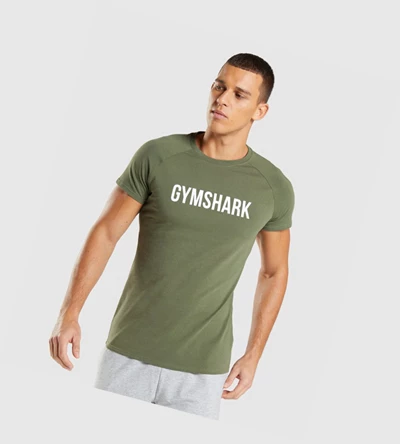 Gymshark Apollo T-skjorte Herre Olivengrønne | KDOPWS960