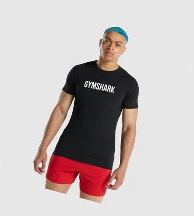 Gymshark Apollo T-skjorte Herre Svarte | DLOBWH680