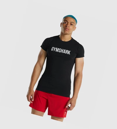 Gymshark Apollo T-skjorte Herre Svarte | MERKLT406