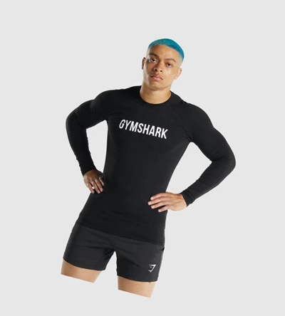 Gymshark Apollo T-skjorte Herre Svarte | QBLVXO647