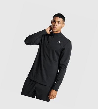 Gymshark Arrival 1/4 Zip Klær Herre Svarte | EBTUGA569