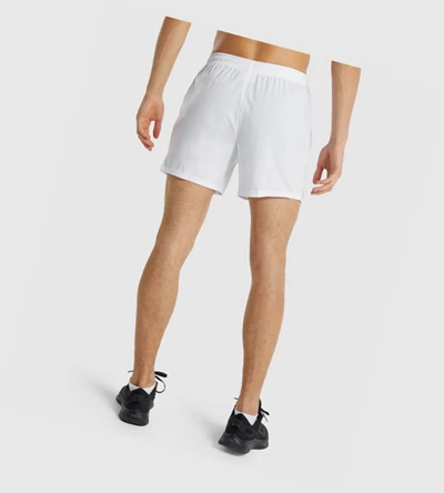 Gymshark Arrival 5" Shorts Herre Hvite | XHUPYB270