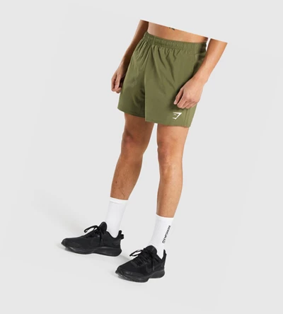 Gymshark Arrival 5" Shorts Herre Mørke Grønn | XBOYEU783