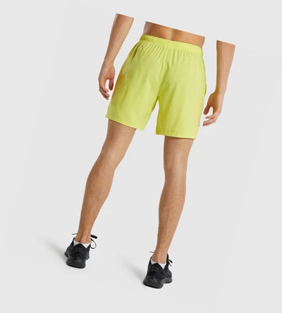 Gymshark Arrival 7" Shorts Herre Gul | HFAYOV136