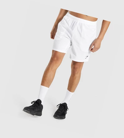 Gymshark Arrival 7" Shorts Herre Hvite | GPMIQY749