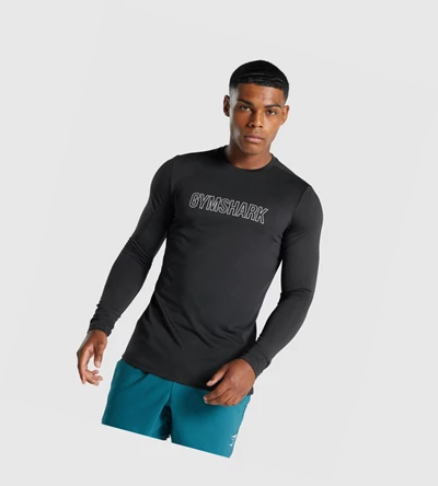 Gymshark Arrival Grafiske T-skjorte Herre Svarte | QATLZW394