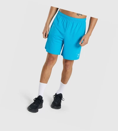 Gymshark Arrival Knitted Shorts Herre Lyse Blå | CJGBYO329