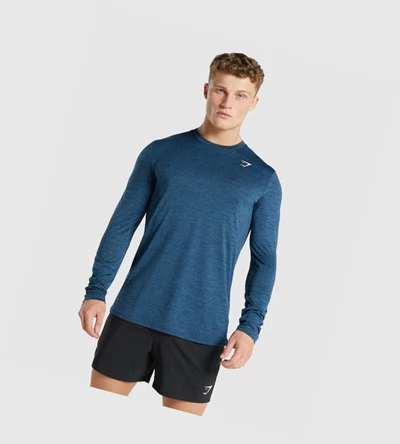 Gymshark Arrival Marl T-skjorte Herre Marineblå | XBHYGA583