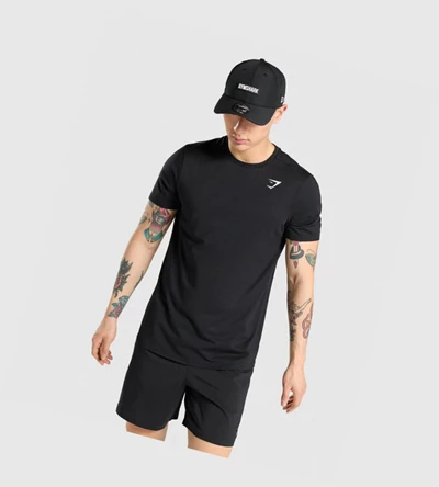 Gymshark Arrival Regular Fit T-skjorte Herre Svarte | QEBNDI124