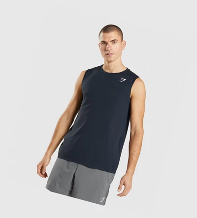 Gymshark Arrival Seamless Singlet Herre Marineblå | RDUGQL986