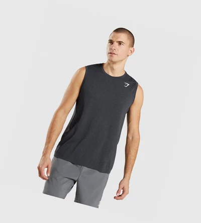 Gymshark Arrival Seamless Singlet Herre Svarte | TIQZRD130