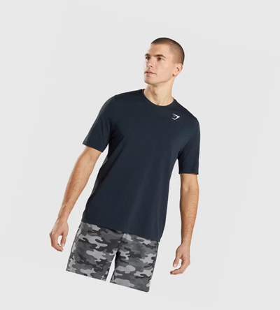 Gymshark Arrival Seamless T-skjorte Herre Marineblå | BTYRNM758