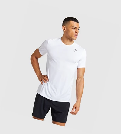 Gymshark Arrival T-skjorte Herre Hvite | WVLDGH492