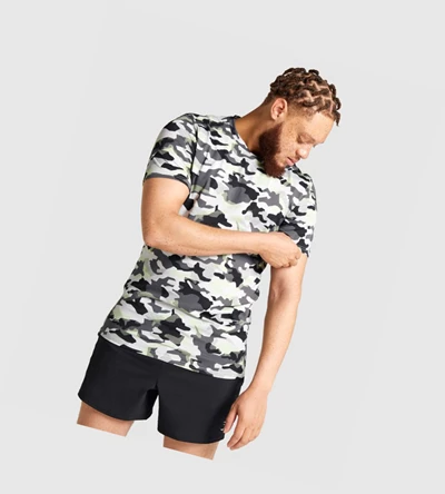 Gymshark Arrival T-skjorte Herre Svarte Grønn Camouflage | CBJGXN409