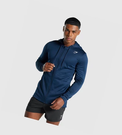 Gymshark Arrival Zip Up Klær Herre Marineblå | ESRBQL974