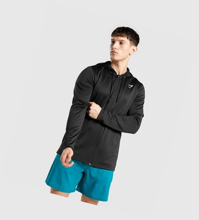 Gymshark Arrival Zip Up Klær Herre Svarte | VAMQPY185