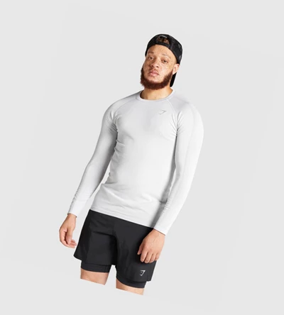 Gymshark Aspect Lette Seamless T-skjorte Herre Lyse Grå | CJNMPG104