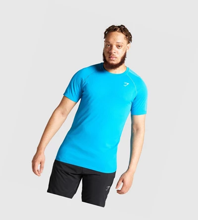 Gymshark Aspect Lette Seamless T-skjorte Herre Blå | ZHSTDY081