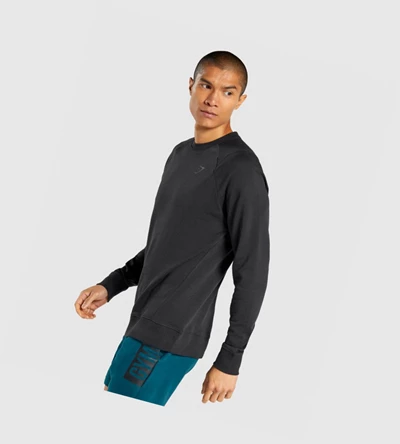 Gymshark Bold Crew Klær Herre Svarte | WKLEGN874