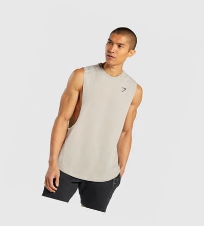 Gymshark Bold Drop Arm Singlet Herre Grå | TBKEFQ935