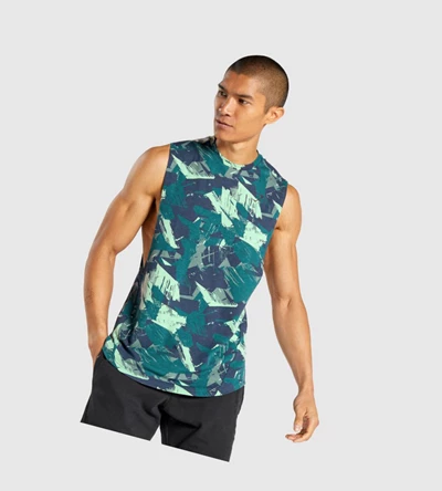 Gymshark Bold Drop Arm Singlet Herre Grønn | JFYMIB928