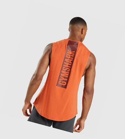 Gymshark Bold Drop Arm Singlet Herre Oransje | PYFNHJ718