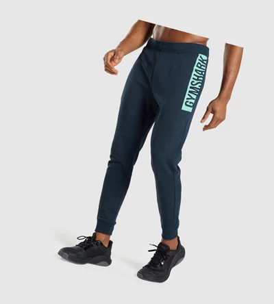 Gymshark Bold Joggebukser Herre Marineblå | HWZMON039