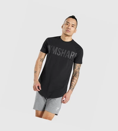 Gymshark Bold T-skjorte Herre Svarte Svarte | LDJQFP910