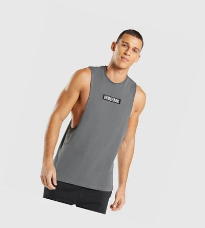 Gymshark Central Drop Arm Singlet Herre Grå | XJAFGR379