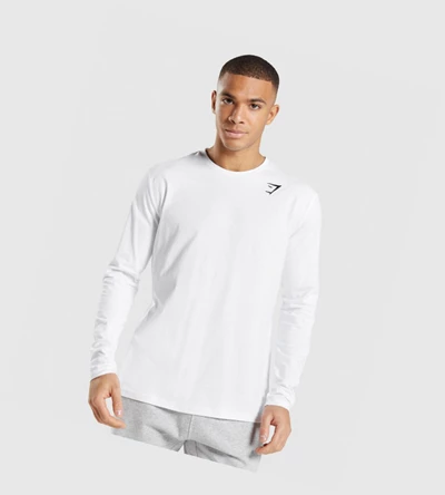 Gymshark Crest T-skjorte Herre Hvite | WQIXEU294