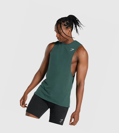 Gymshark Critical 2.0 Drop Arm Singlet Herre Mørke Grønn | FDHGCE527