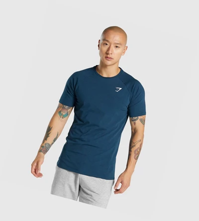 Gymshark Critical 2.0 T-skjorte Herre Marineblå | CXKHDL560