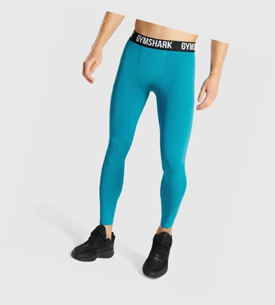 Gymshark Element Baselayer Joggebukser Herre Blå | YPVGTB295