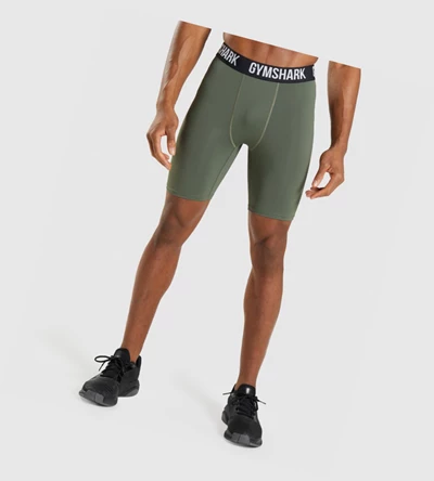 Gymshark Element Baselayer Shorts Herre Olivengrønne | RSCPOH796