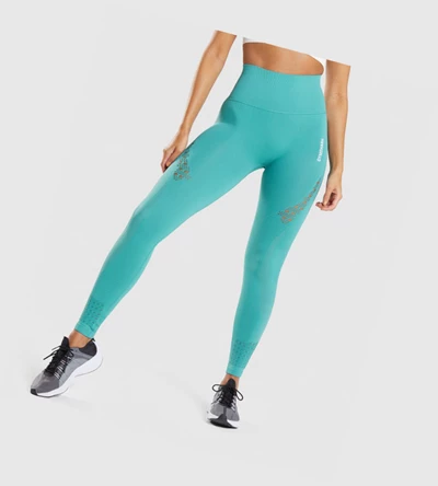 Gymshark Energy Seamless High Waisted Leggings Dame Turkis | CWNHMK492